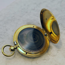 Victorian pendant locket gold guilloche Guilloche enamel landscape Swiss (7500)