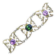 Antique Nouveau Bracelet 15ct Gold Tourmaline Pink Green Butterflies w cert(4665