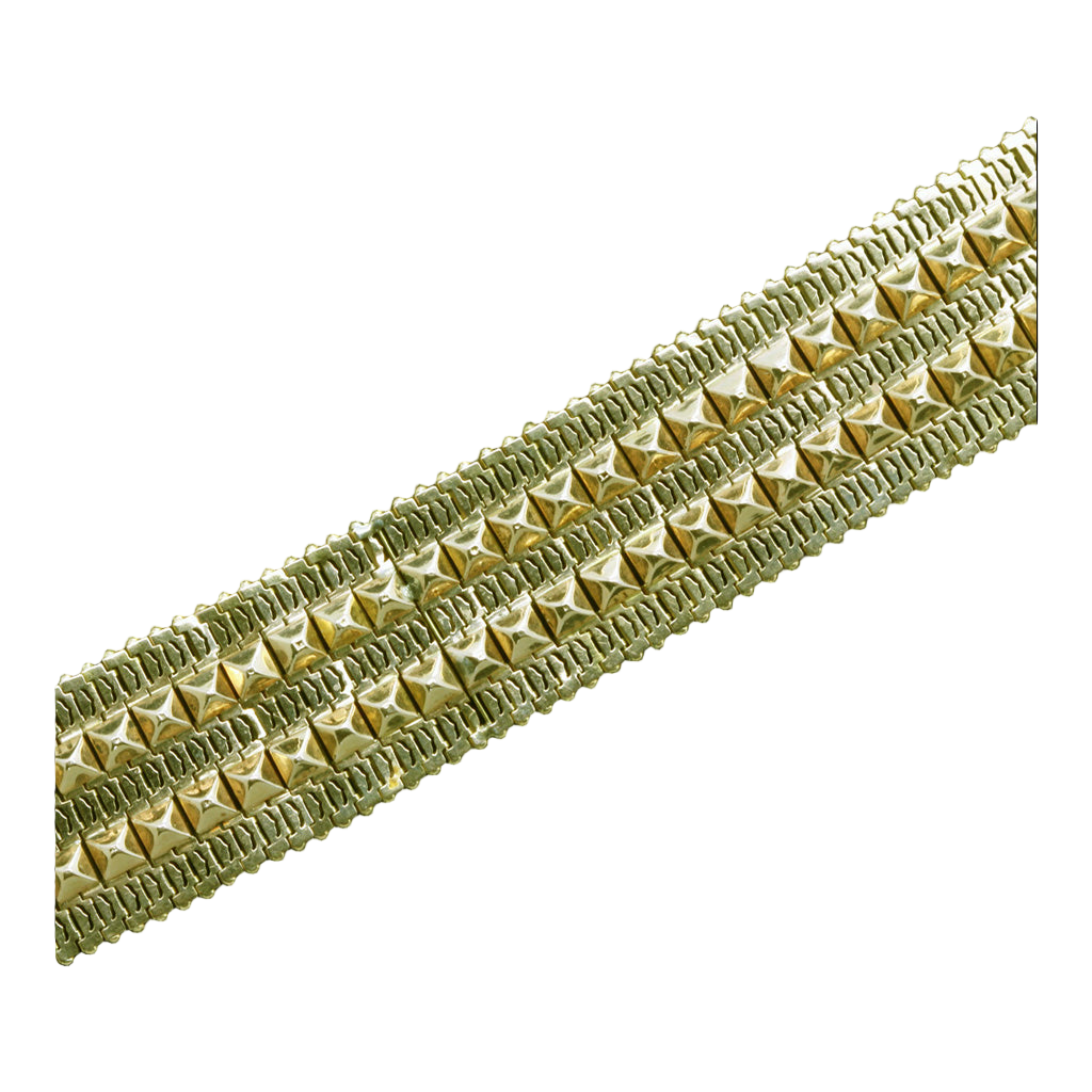 Bracelet Antique Bangle  French Victorian Wide Flat 18k Gold (4713)