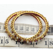 Antique Vintage Pair Bangles Bracelets Gold GIA cert Burmese Rubies Pearls (4910)