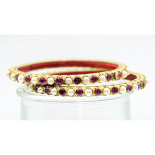 Antique Vintage Pair Bangles Bracelets Gold GIA cert Burmese Rubies Pearls (4910)