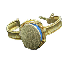 Antique Victorian Locket Bracelet Bangle 18k Gold Engraved Original Box (5034)