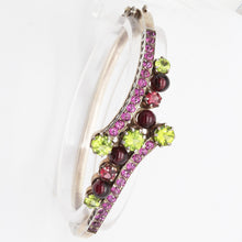 Antique Victorian Bracelet Bangle Peridot Garnet  Napoleon III French  (5440)