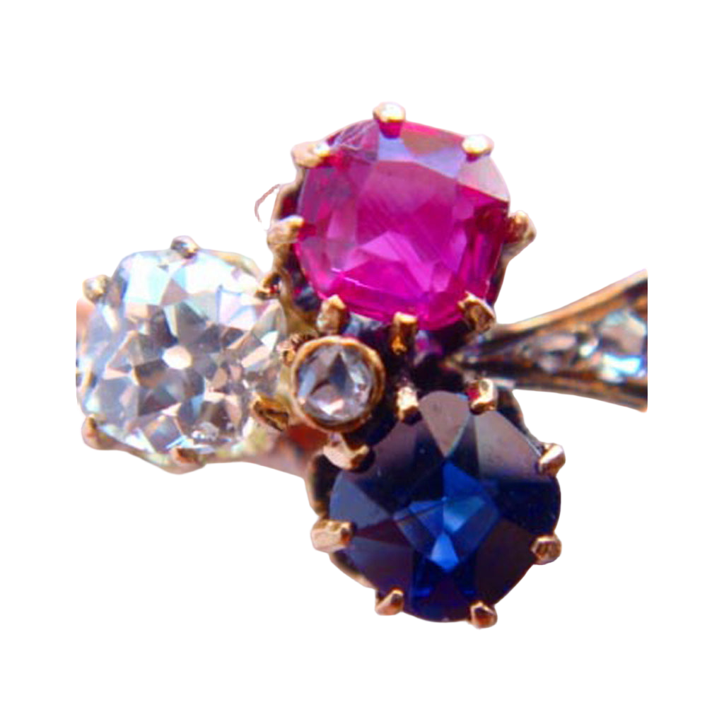 Antique Bracelet Diamonds Ruby Sapphire Gold Carlo Guiliano Box Appraisal (3483)
