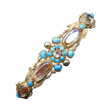 Antique Georgian Bracelet Bangle Topaz Turquoise Gold Cannetille 1820's (4405)
