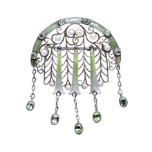 Antique Theodor Fahrner Brooch Pin Enamel Pearl Peridot (4167)