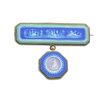 Antique Gold Wedgwood Jasper Tricolor Plaque Brooch (4483)