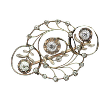Art Nouveau Brooch Diamonds Gold Silver Antique Art Nouveau Brooch Diamonds 14k Gold Silver Imperial Russian (5214)w Appraisal (5214)