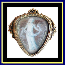 BOUCHERON Antique Art Nouveau Brooch Gold Miniature Plaque Dancer Paris