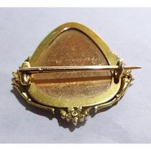 BOUCHERON Antique Art Nouveau Brooch Gold Miniature Plaque Dancer Paris (5400)