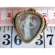 BOUCHERON Antique Art Nouveau Brooch Gold Miniature Plaque Dancer Paris (5400)