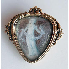 BOUCHERON Antique Art Nouveau Brooch Gold Miniature Plaque Dancer Paris (5400)