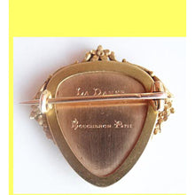 BOUCHERON Antique Art Nouveau Brooch Gold Miniature Plaque Dancer Paris (5400)