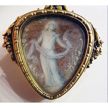 BOUCHERON Antique Art Nouveau Brooch Gold Miniature Plaque Dancer Paris (5400)