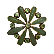 Giuliano Antique Brooch Gold Demantoid Garnet Nephrite Jade Unisex (5401)
