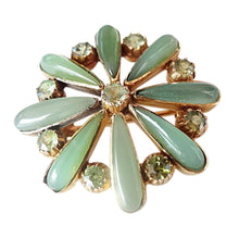 Giuliano Antique Brooch Gold Demantoid Garnet Nephrite Jade Unisex (5401)