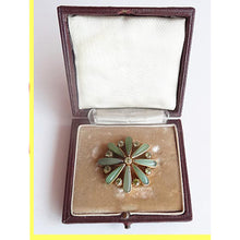 Giuliano Antique Brooch Gold Demantoid Garnet Nephrite Jade Unisex (5401)