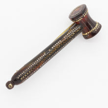 Judge Auctioneer Gavel Hammer Georgian Brooch Pique Gold Inlay Antique (4005)