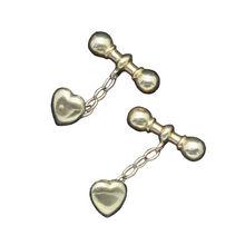 Antique Edwardian Cufflinks Gold hearts dumbbells Men's jewelry Unisex (5240)