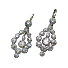 Antique Georgian Rose cut Diamond dangle ear pendants (4133)