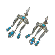 Antique Victorian French Earrings 18k gold turquoise Roman Revival Day Night(4378)