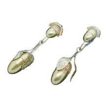 Earrings Antique French 18k Gold Acorns Day Night 19C (4744)