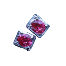 Burmese Ruby Earrings Ear Studs in 18k white Gold w Independent Appraisal (4905)
