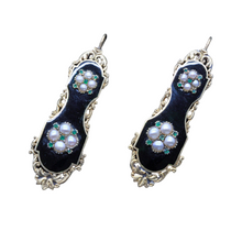 Antique Georgian French Earrings Gold Pearls Emeralds ear pendants c1830 (5336)