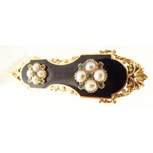 Antique Georgian French Earrings Gold Pearls Emeralds ear pendants c1830 (5336)