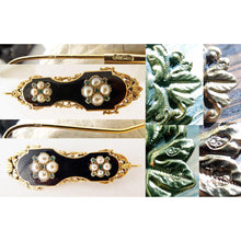 Antique Georgian French Earrings Gold Pearls Emeralds ear pendants c1830 (5336)