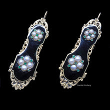 Antique Georgian French Earrings Gold Pearls Emeralds ear pendants c1830 (5336)