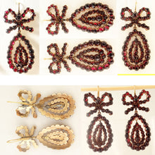 Antique French Georgian Earrings Pendeloque Ear Drops Gold Garnets (5446)