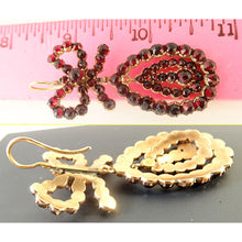 Antique French Georgian Earrings Pendeloque Ear Drops Gold Garnets (5446)