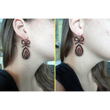 Antique French Georgian Earrings Pendeloque Ear Drops Gold Garnets (5446)