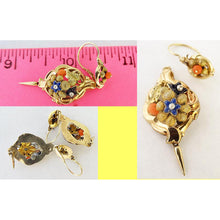 Antique Victorian Day Night Earrings 14k Gold Enamel Crl Pearls (5463)