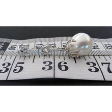 South Sea Pearl Earrings Diamonds Gold Platinum Long Dangles w Appraisal (5492)