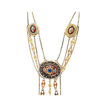 Antique Necklace Normandy France En Esclavage 18k Gold Enamel Paste (5140)