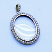 Antique Victorian Locket Pendant Gold Demantoid Garnet Pearls Appraisal (5414)