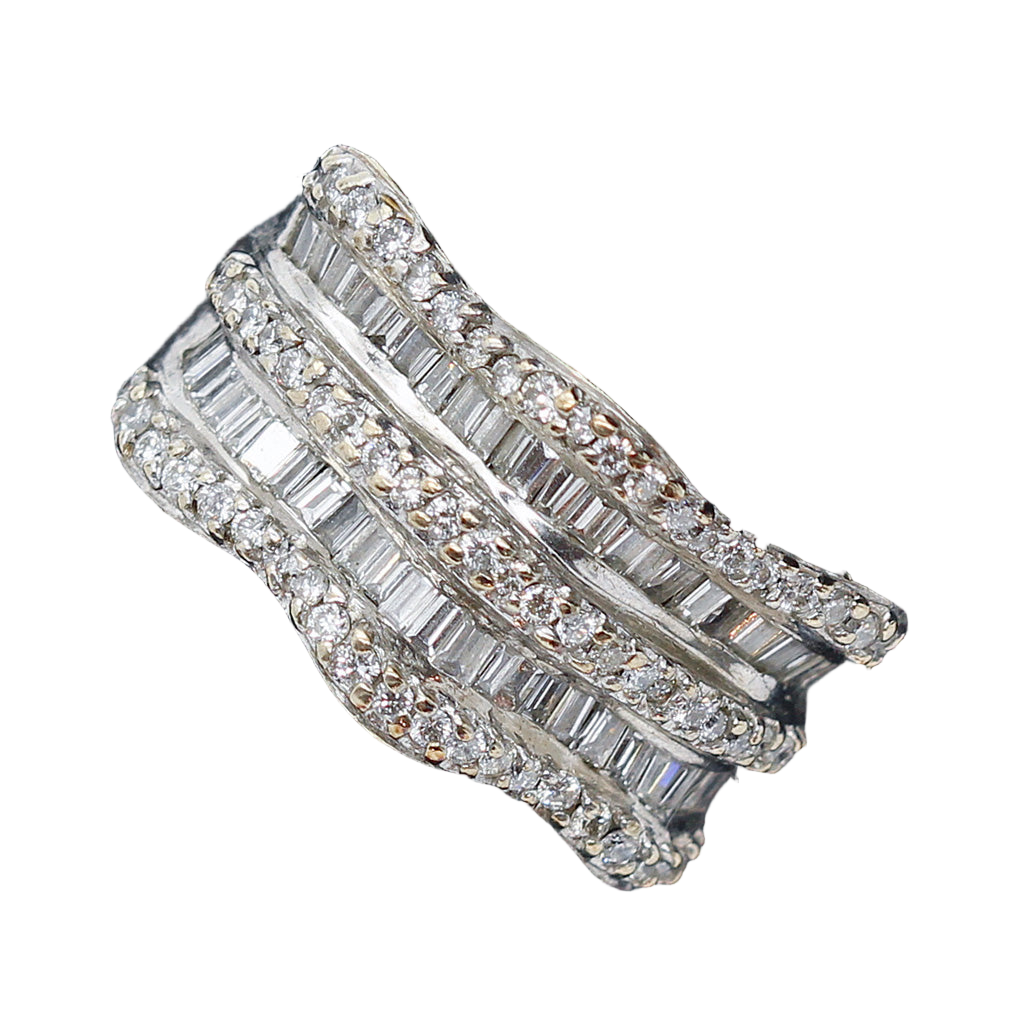 Estate Ring 18k White Gold Diamonds Perfect Wedding Band w Appraisal (4763)