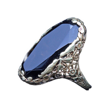 Antique Arts & Crafts Art Deco Ring Gold Openwork w Birds Smoky Topaz (5212)