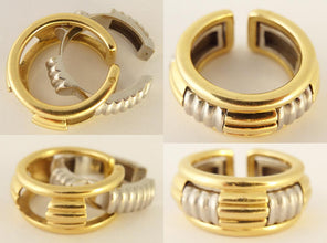 Boucheron Vintage Ring French 18k White & Yellow Gold 2-part Puzzle Unisex (5318)