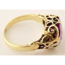 Antique Arts & Crafts Art Nouveau Ring 14k gold openwork Amethyst (5416)