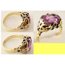 Antique Arts & Crafts Art Nouveau Ring 14k gold openwork Amethyst (5416)
