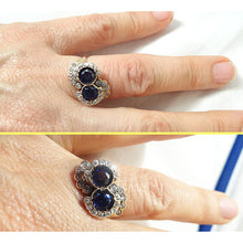 Antique Ring Art Nouveau Gold Diamonds Sapphires Swirl Design w Appraisal (5478)