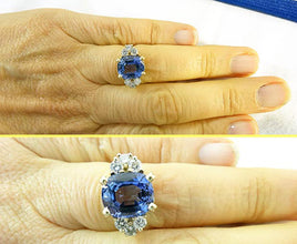 Ring Tanzanite Diamonds Gold w GIA Certificate Engagement Wedding Ring (5498)
