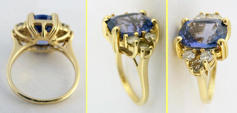 Ring Tanzanite Diamonds Gold w GIA Certificate Engagement Wedding Ring (5498)