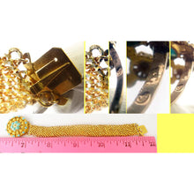 Antique Georgian Jewelry Set Gold Cannetille Turquoise Earrings Cross (5432)