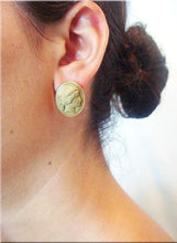 Antique Victorian Cameo Set Earrings Brooch Pendant 14k Gold Classic (3397)