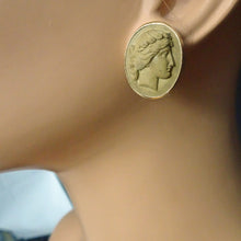 Antique Victorian Cameo Set Earrings Brooch Pendant 14k Gold Classic (3397)