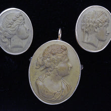 Antique Victorian Cameo Set Earrings Brooch Pendant 14k Gold Classic (3397)